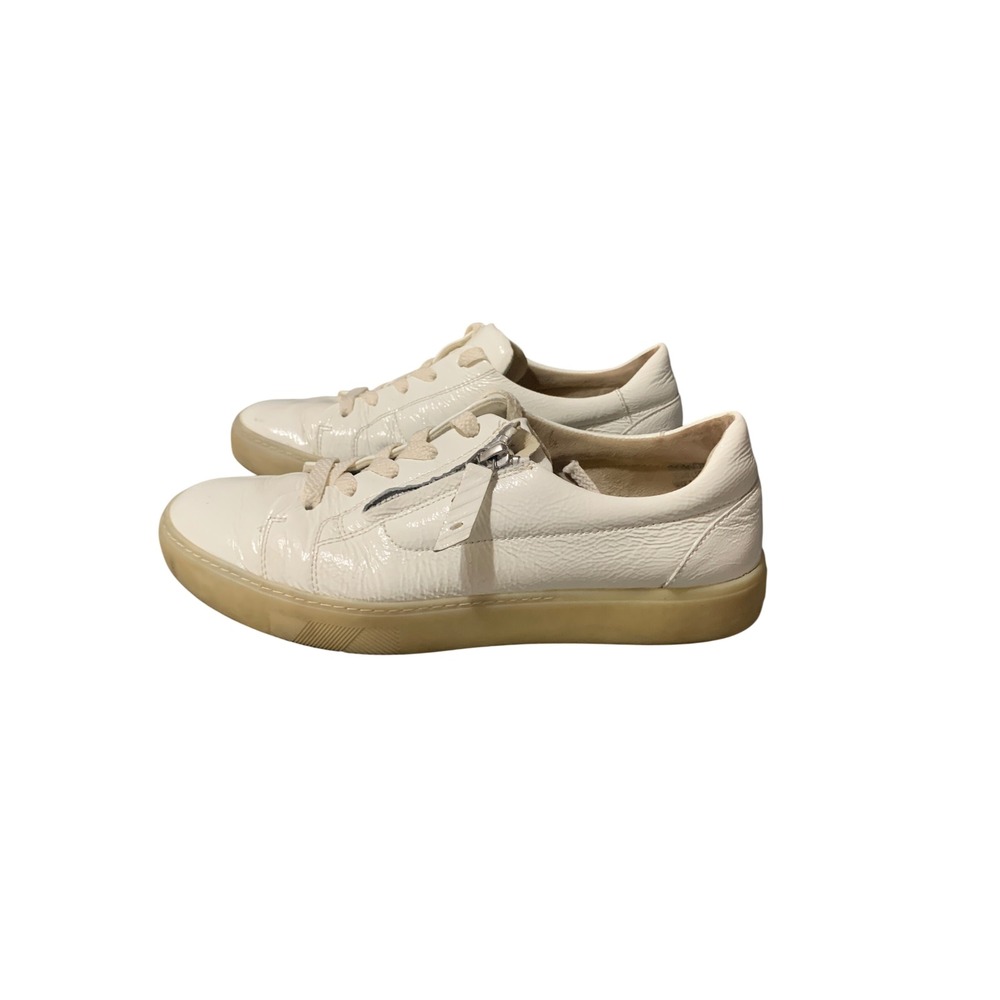 Paul Green Sneakers Womens 5 UK 42507 Low Top White Patent Leather Zip